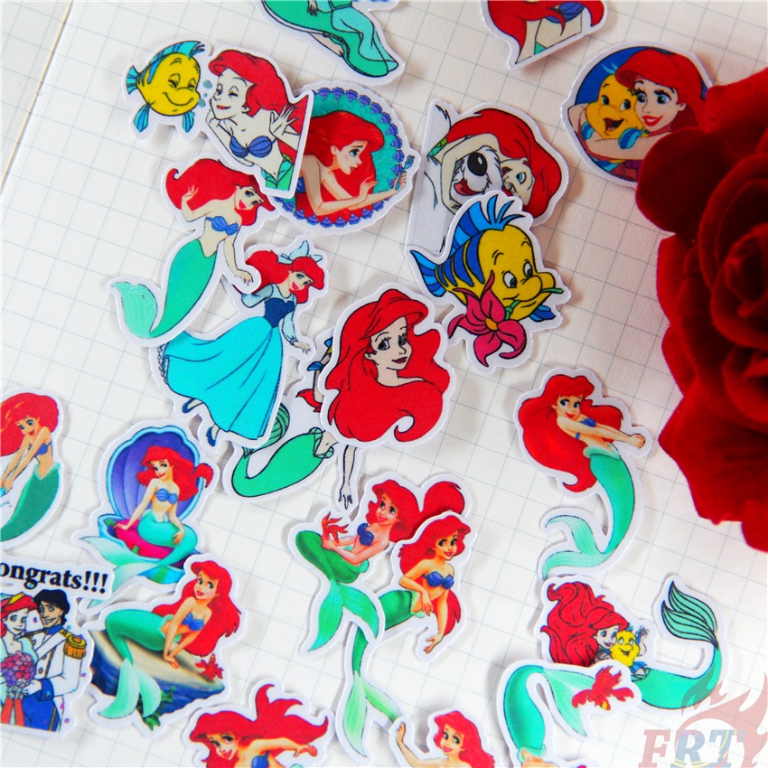 ★★★ Ariel. Miếng Dán Hình Công Chúa Nhỏ Xinh Trang Trí Sổ Tay Q-2 ★★★ Bộ 48 Sticker Dán Trang Trí Album