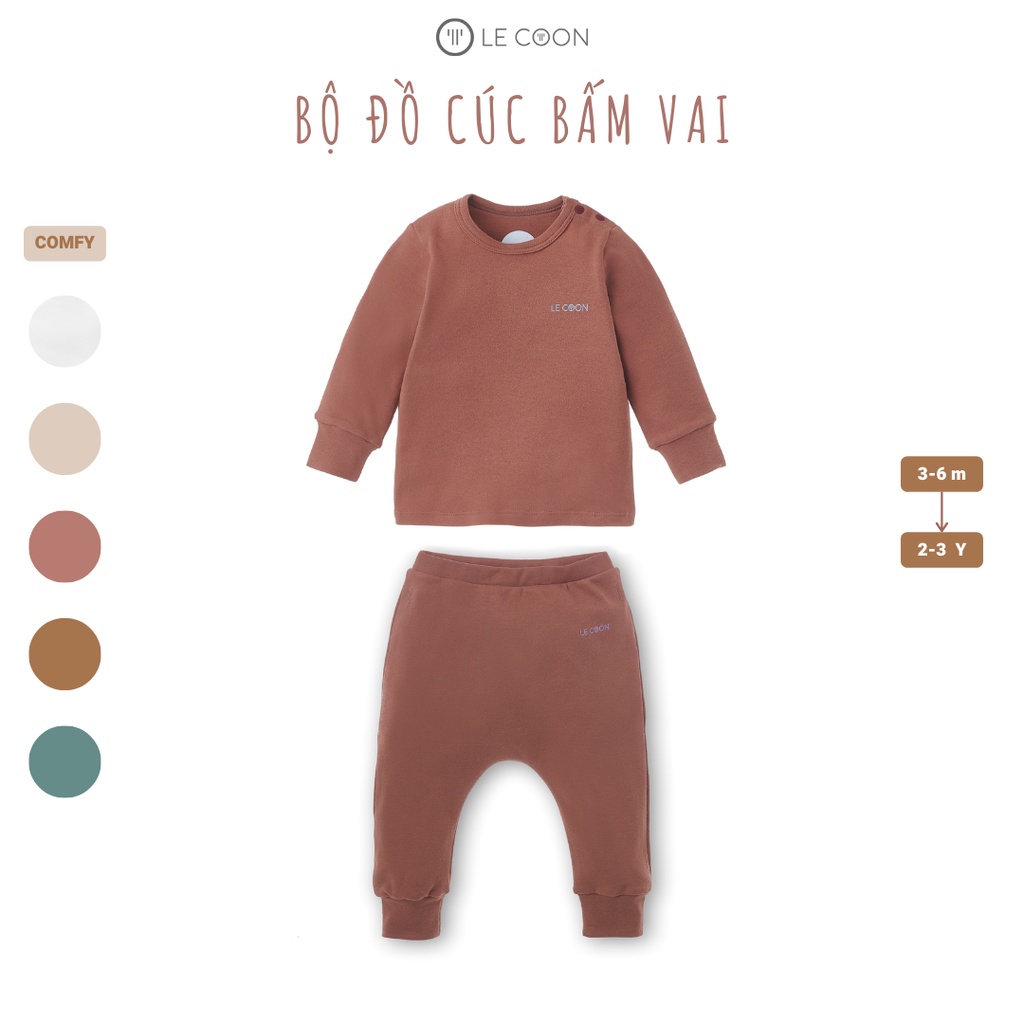 LE COON | Bộ Đồ Cúc Bấm Vai | COMFY | 3 tháng-3 tuổi