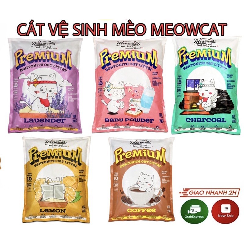 5L cat vệ sinh Meowcat cho mèo ( charcoal , lavender, baby powder , lemon, coffee)