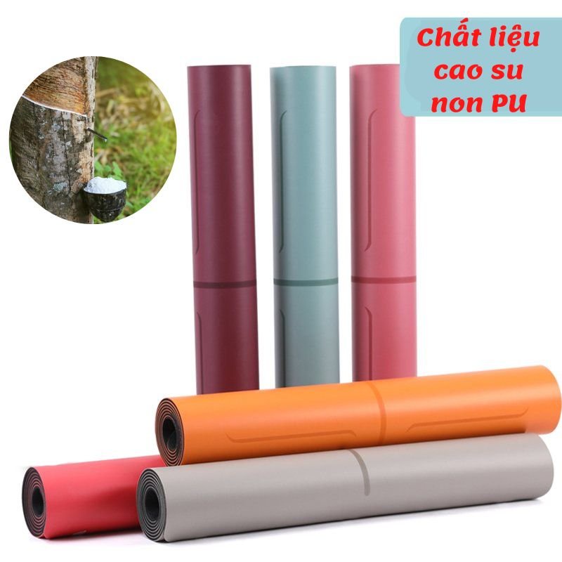 Thảm yoga PU định tuyến 5mm, cao su tự nhiên, êm ái, độ bám cao, chống trơn trượt, an toàn cho sức khỏe và môi trường