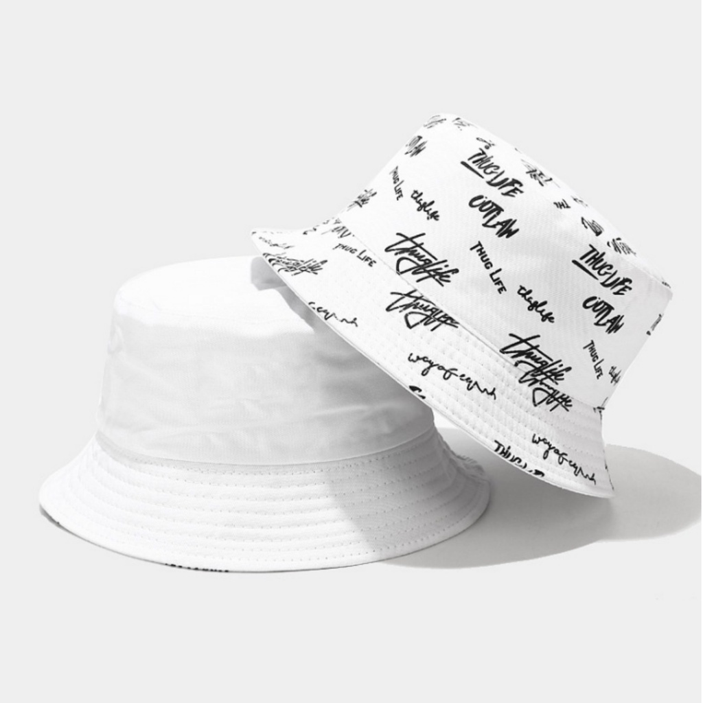 Mũ bucket 2 mặt Thuglife hoạ tiết nhiều màu Nón tai bèo vành tròn phong cách Ulzzang form unisex nam nữ B07
