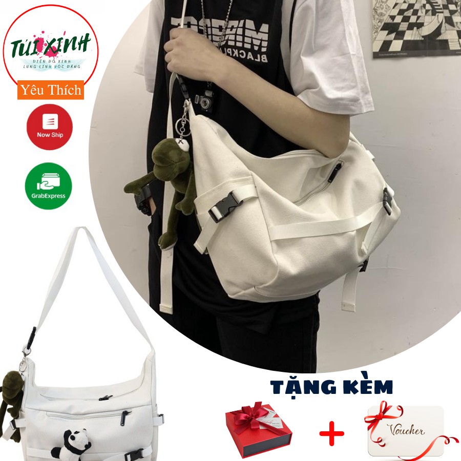 Túi tote vải canvas đeo chéo đeo vai ulzzang hàn quốc xinh xắn