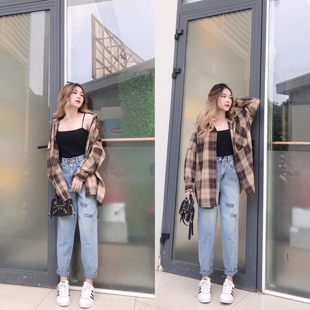 Quần baggy jean 3 rách cơ bản, hình thật ảnh sàn