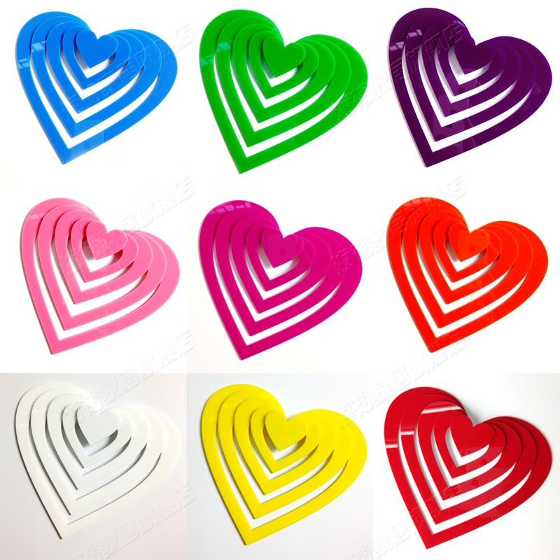 Tranh mica 3d dán tường các mẫu tranh hình tròn, hình trái tim, trang trí phòng khách, phòng ngủ