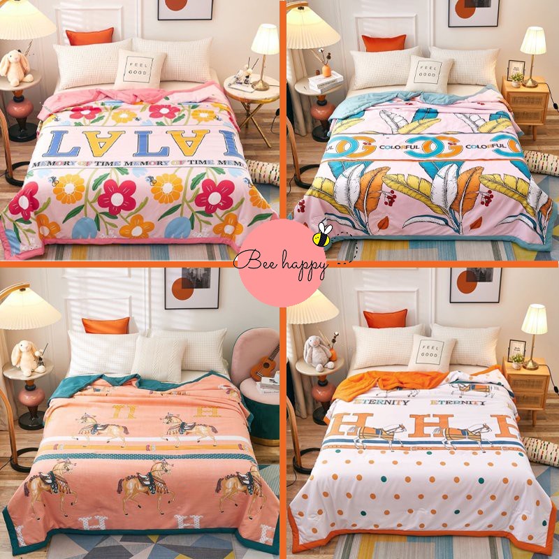 Chăn hè đũi ZARA HOME chất đũi mát 2mx2m2 BEE HAPPY