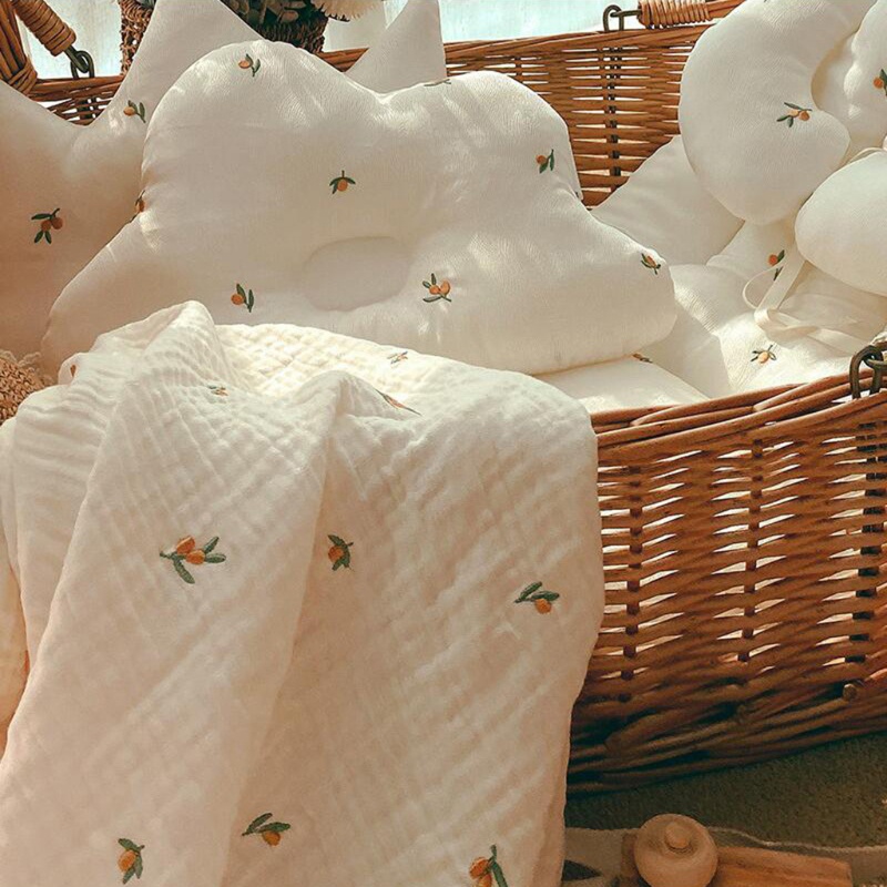 Chăn Quấn Em Bé 6 Lớp Chất Liệu Cotton Mềm Mại In Họa Tiết Thời Trang Mùa Thu