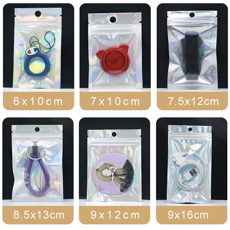 Túi zip hologram đựng phụ kiện , mỹ phẩm , sản phẩm , quà tặng , đồ mini nhiều size