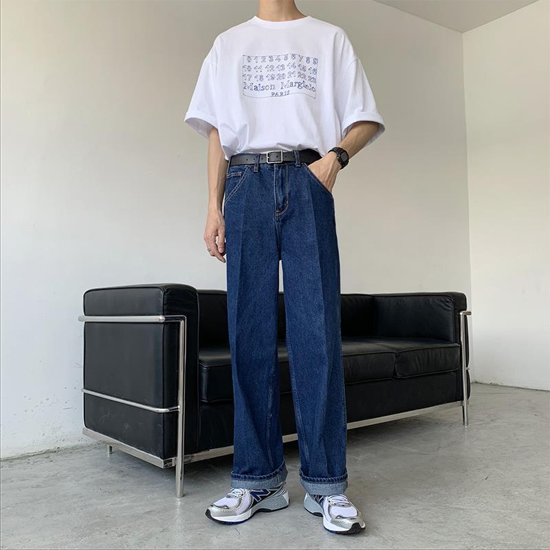 Quần Jeans Nam Dài Ống Rộng Thời Trang Hàn Quốc Cá Tính