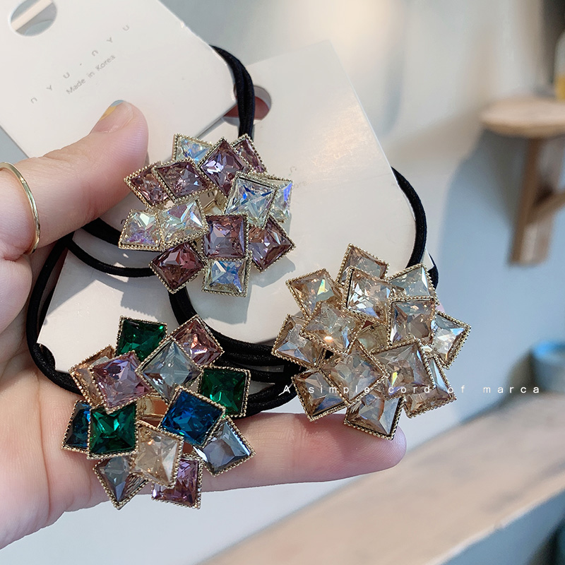 Dây buộc tóc phối đá trang trí sang trọng thời trang cho nữ