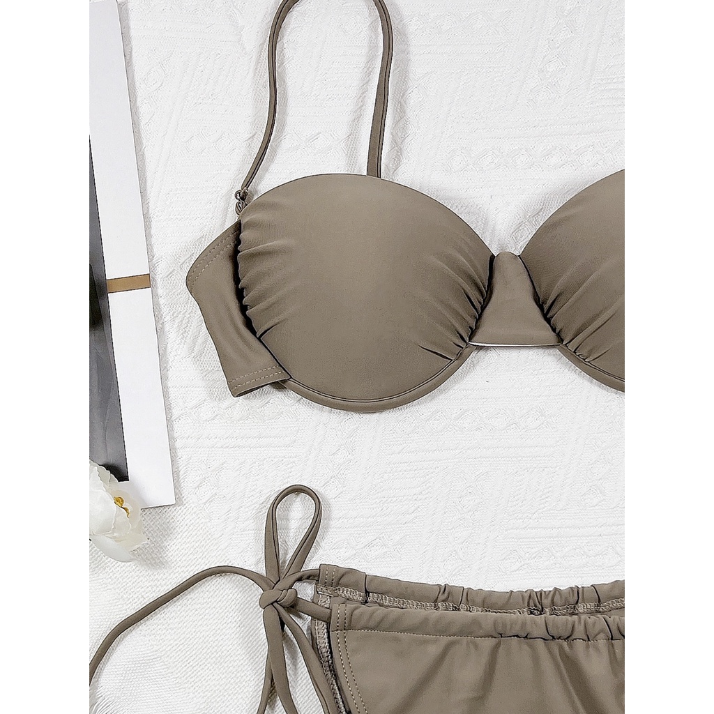 [BKN1610] &lt;ÂU&gt; SET BIKINI NÂU NHẠT CUPSO (CÓ GỌNG)