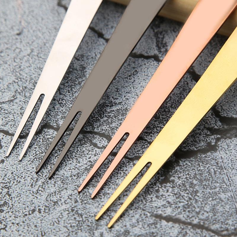 Bộ muỗng nĩa ăn tráng miệng bằng thép không gỉ màu đen mạ vàng phong cách Nhật Bản độc đáo