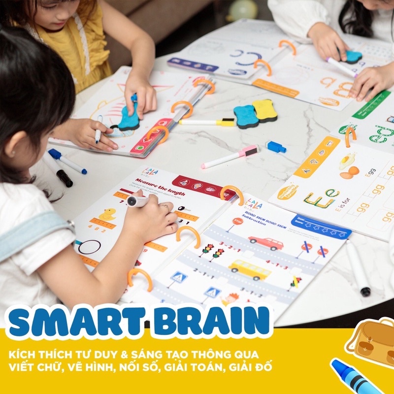 Đồ chơi giáo dục sớm montessori thẻ học flashcard bé viết tập vẽ tập tô màu thông minh xóa được made in việt nam