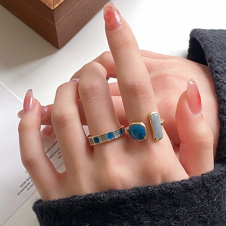 Nhẫn Hình Vỏ Sò Đính Đá Nhân Tạo Thời Trang