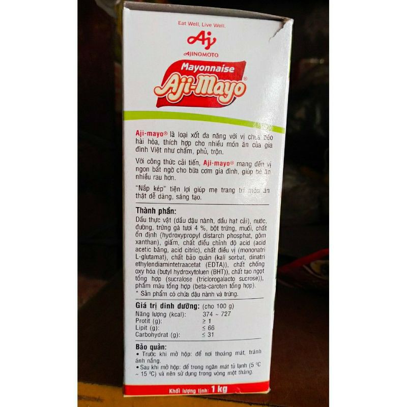 Sốt mayonnaise Aji-Mayo Ajinomoto hộp 1kg