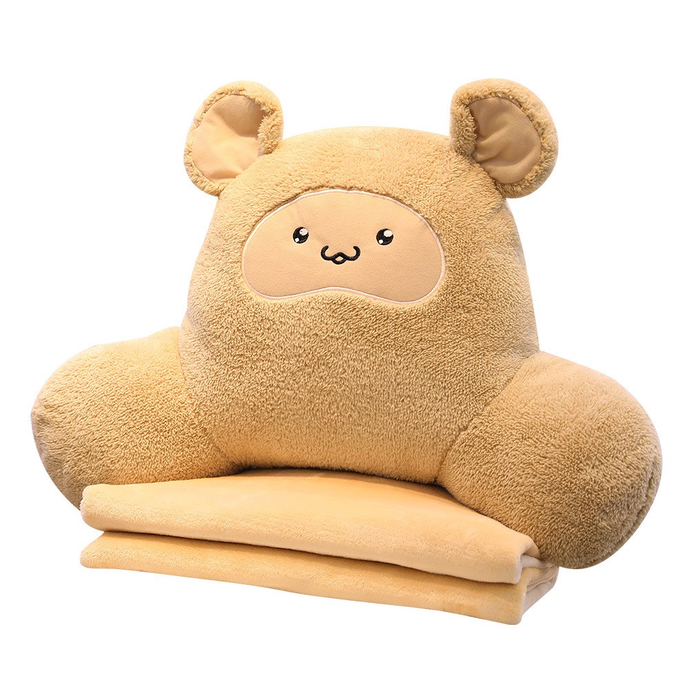Gối Tựa Lưng KÈM CHĂN 3 in 1 Hình Hamster Ngộ Nghĩnh Cho Dân Văn Phòng, Ô Tô, Sofa, Đầu Giường, Trẻ Em - GTL09