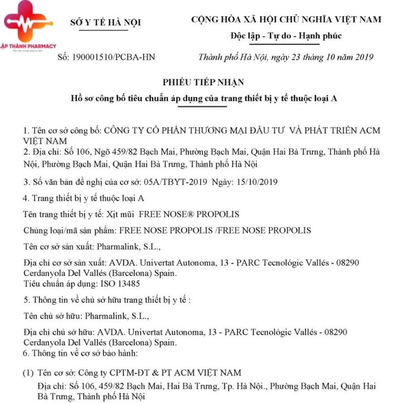Dung dịch xịt mũi Free nose anti allergy 20ml dùng cho trẻ từ 6 tuổi nhập khẩu Tây Ban Nha