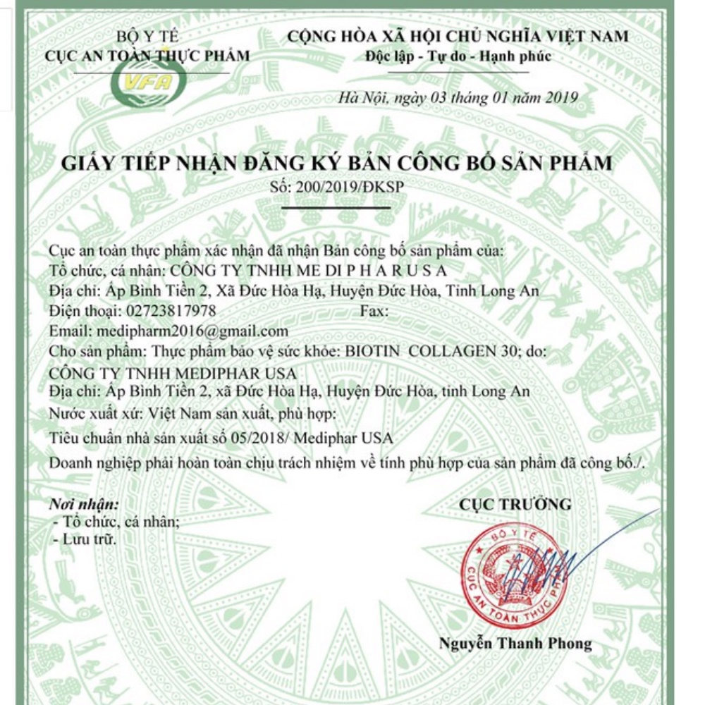 Viên uống Biotin Collagen 30 - Viên uống đẹp da, hỗ trợ mọc tóc Mediphar USA sản xuất chuẩn GMP - Hộp 100 viên nén