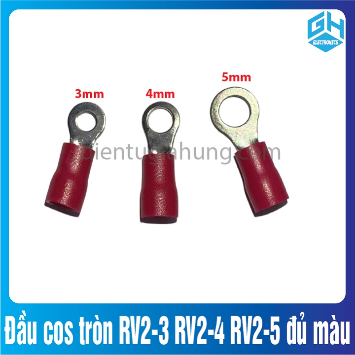 Đầu cos tròn RV2-3 RV2-4 RV2-5 nhiều màu đầu cos chữ o