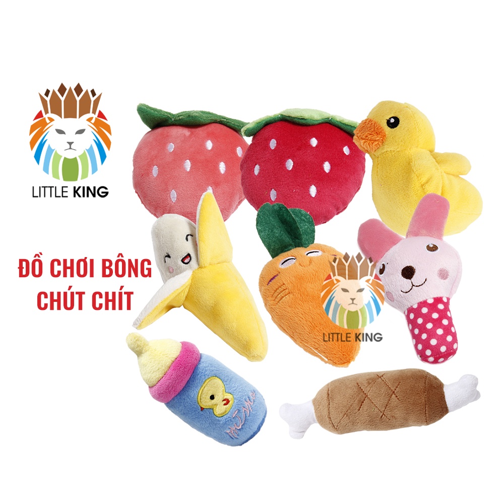 Đồ chơi giảm stress cho chó mèo bằng bông phát ra âm thanh chút chít Little King pet shop
