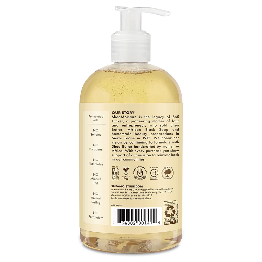 DẦU GỘI + SỮA TẮM Sheamoisture Shea Moisture Raw Shea Chamomile Argan Oil Baby mẫu mới nhất có vòi