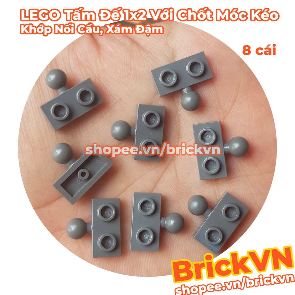 Phụ Kiện LEGO Tấm Đế 1x2 Với Chốt Móc Kéo (Khớp Nối Cầu), Xám Đậm ID 6039479 14417