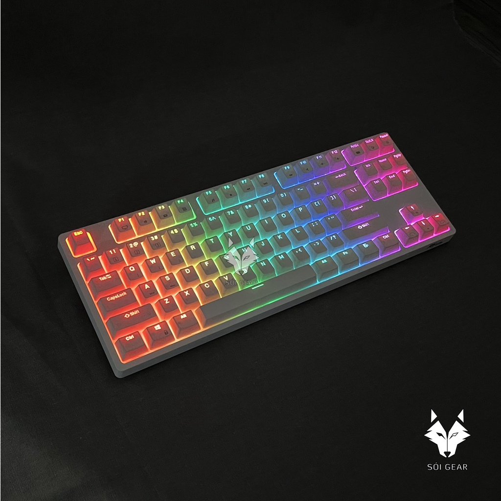 Bàn phím cơ không dây Royal Kludge RK87 HOTSWAP, Led RGB, TKL, Type C, Bluetooth 5.0, Wireless 2.4G, Màu trắng