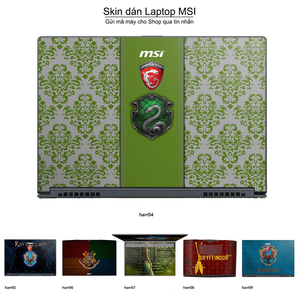 Skin dán Laptop MSI in hình Harry Potter (inbox mã máy cho Shop)