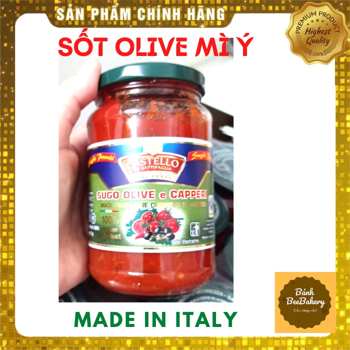 Sốt MÌ Ý, SỐT OLIVE CASTELLO 350g làm món Spaghetti sauce Italy [chính hãng]