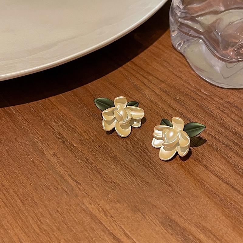 Bông Tai Hình Hoa Sơn Màu Phong Cách Retro Hợp Xu Hướng