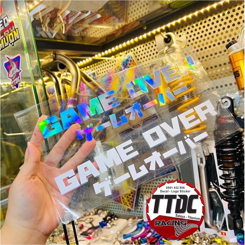 Tem Sticker Japan Game Over nổi trên mọi nền màu 🇯🇵