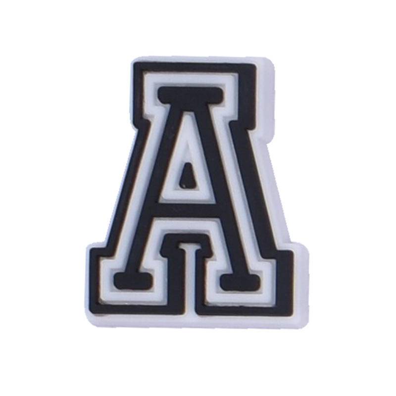 crocs Sticker shoes sticker for cross sandals1 Phụ Kiện Trang Trí Xăng đan Bằng PVC Hình Chữ Cái Màu Trắng Đen DIY