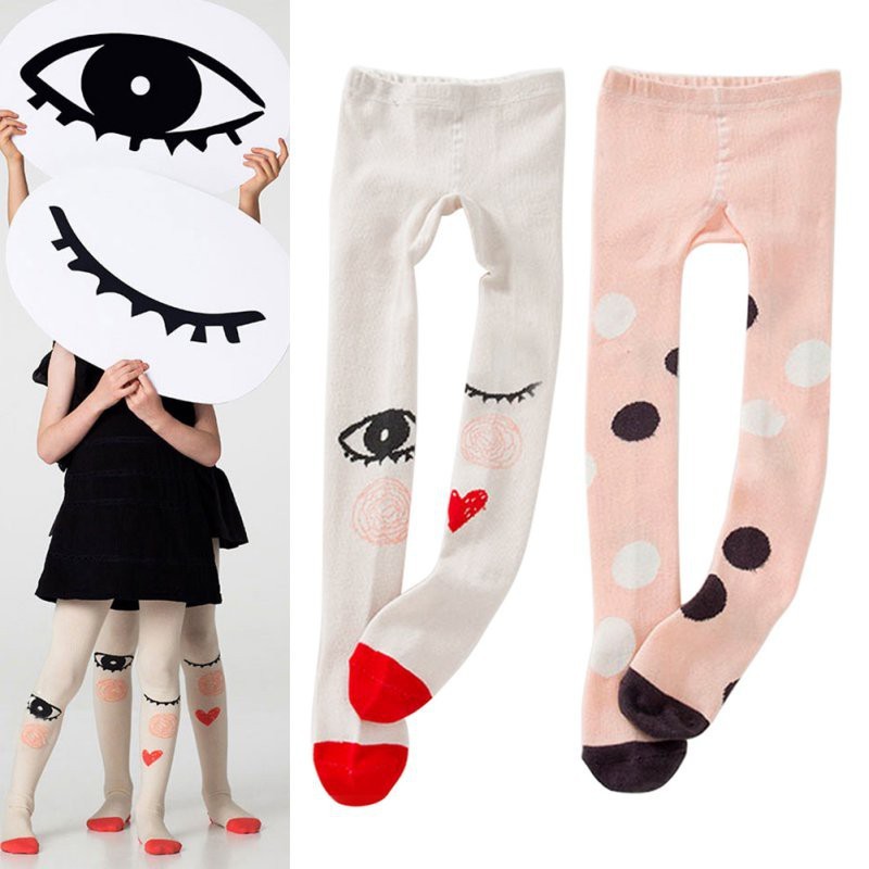 Quần Tất Hoạ Tiết Hoạt Hình Chất Liệu Co Giãn Cho Bé Gái