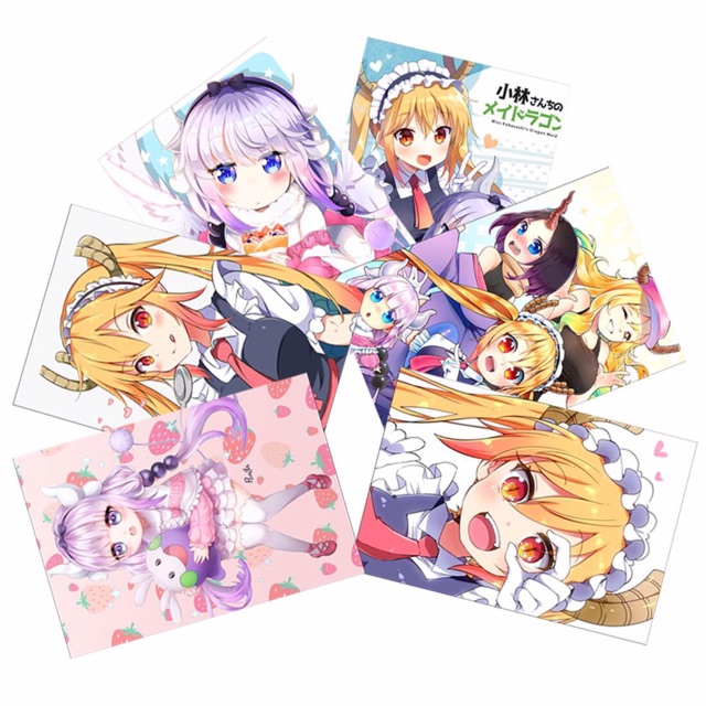 11 thẻ card anime kanna sanchino maid dragon ép lụa