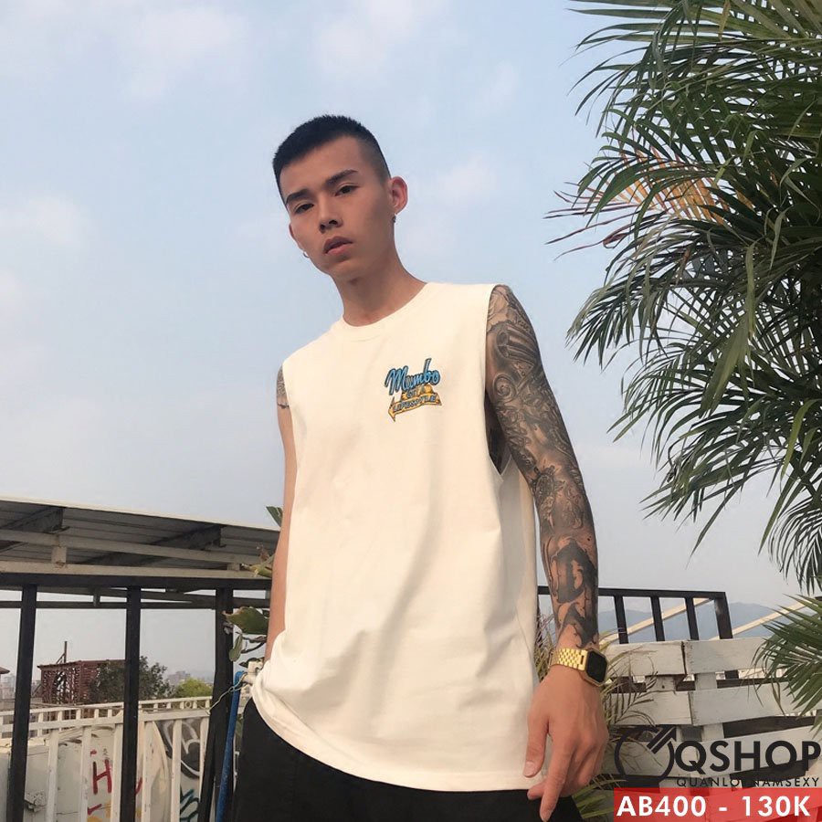 Áo thun ba lỗ tập gym, đi chơi QSHOP AB400