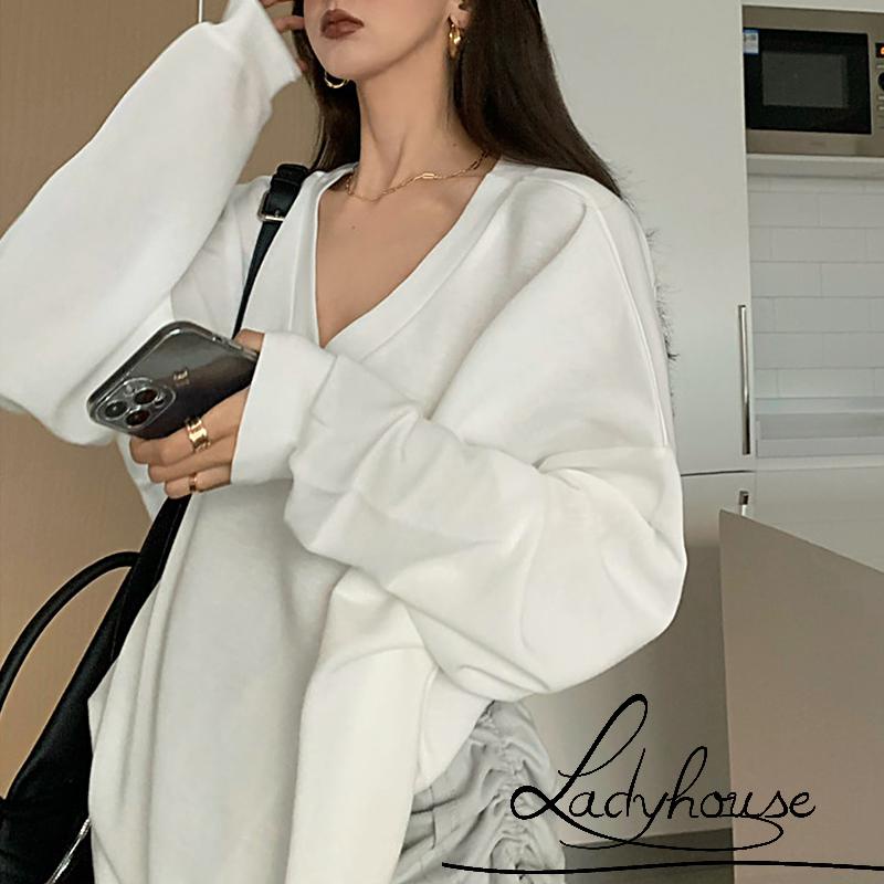 Áo Thun Tay Dài Cổ Tròn Màu Sắc Trơn Thời Trang Dành Cho Nữ