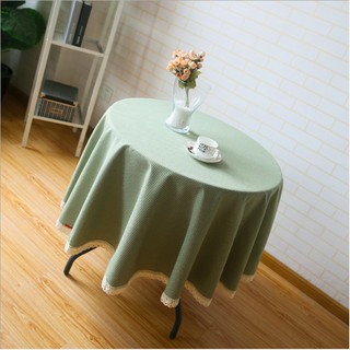 KHĂN TRẢI BÀN TRÒN LANDECOR MÀU XANH CỐM-TB233 PHÙ HỢP CHO TRANG TRÍ BÀN TIỆC BÀN BẾP