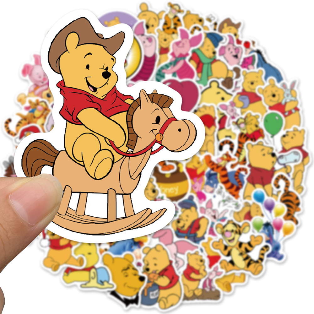 Set 50 hình dán Graffiti phong cách hoạt hình Winnie the Pooh dễ thương
