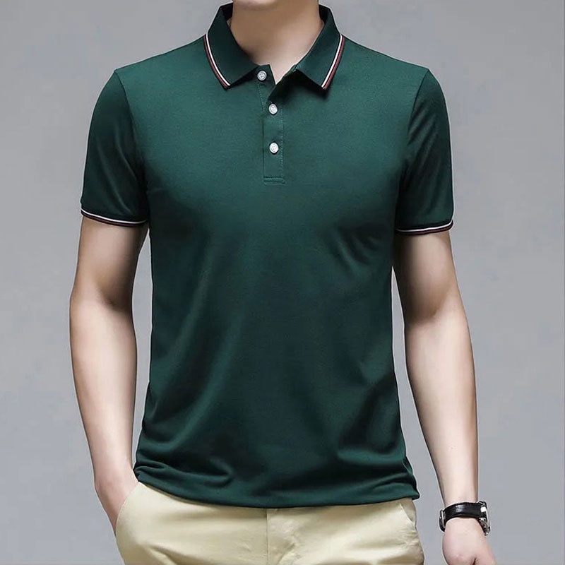 Áo Thun Polo Nam Tay Ngắn Màu Trơn Thời Trang Size S-4XL