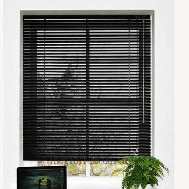 Rèm sáo nhôm cản nắng mã st35 mầu đen nhận đặt theo kích thước