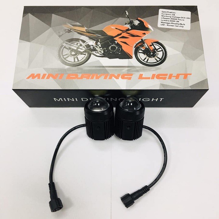 Trợ sáng mini Driving light sáng vàng trắng 2 chức năng Giá 1 Cái