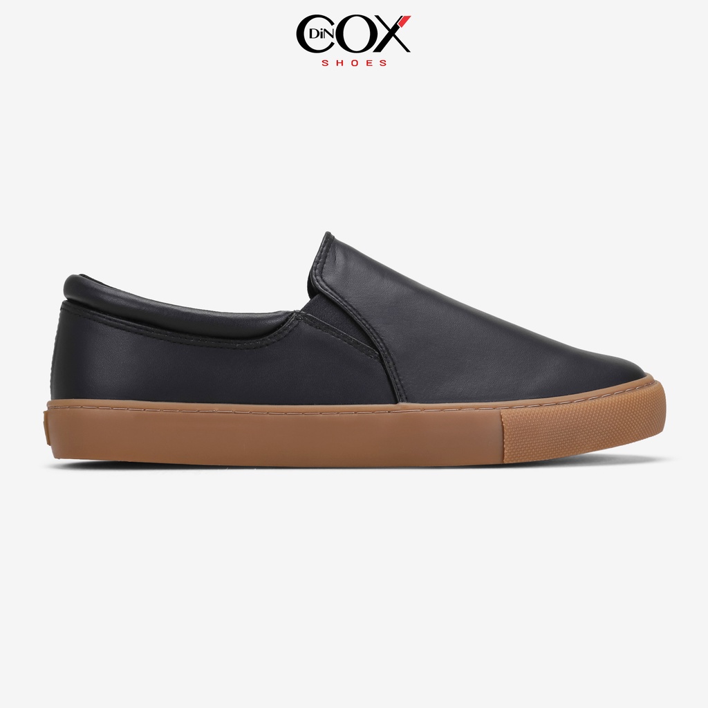 Giày Lười Sneaker Da Nam DINCOX C38 Đơn Giản, Lịch Lãm Black
