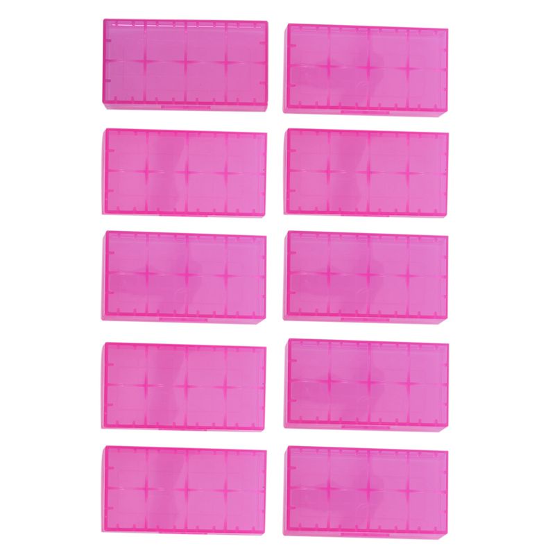 Bộ 10 hộp đựng pin 18650 hoặc CR123A màu đỏ hồng