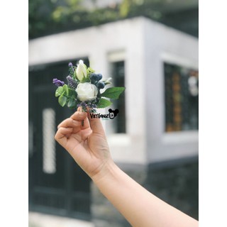 Cài áo chú rể - tone trắng