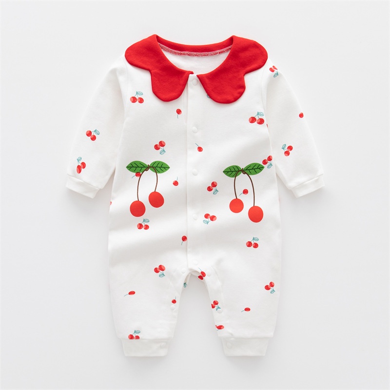 Áo Liền Quần Cotton Tay Dài In Hoạt Hình Dành Cho Bé Trai Gái 1039