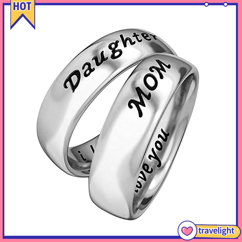 (Travelight) Nhẫn Khắc Chữ I Love You Dùng Làm Quà Tặng Ngày Của Mẹ