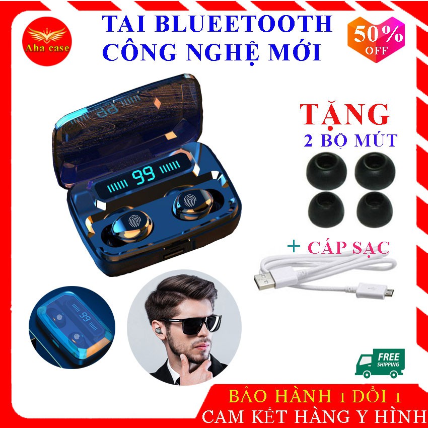 [Freeship] Tai nghe Bluetooth không dây TWE F 9 V5.0 phong cách đẳng cấp, âm thanh tốt, cảm ứng đa nhiệm, giá phải chăng