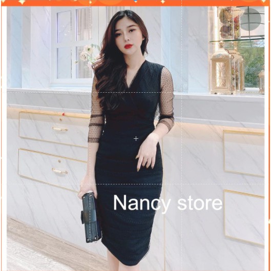 Đầm váy nữ body cao cấp sang trọng tay lửng dự tiệc sang chảnh Nancy A4 | BigBuy360 - bigbuy360.vn