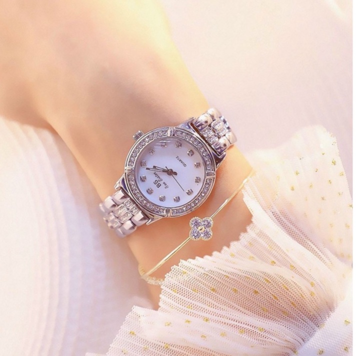 Đồng Hồ Nữ BS Bee Sister FA1338 Mặt Tròn Size 32mm Dây Đeo Bằng Kim Loại Đính Đá Sang Trọng - Mẫu Mới 2022