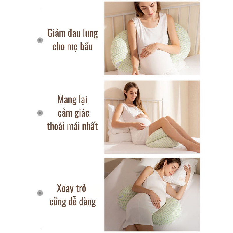 Gối bà bầu cánh tiên cao cấp imom, giảm tối đa đau lưng, tặng kèm gối phụ - ảnh sản phẩm 3