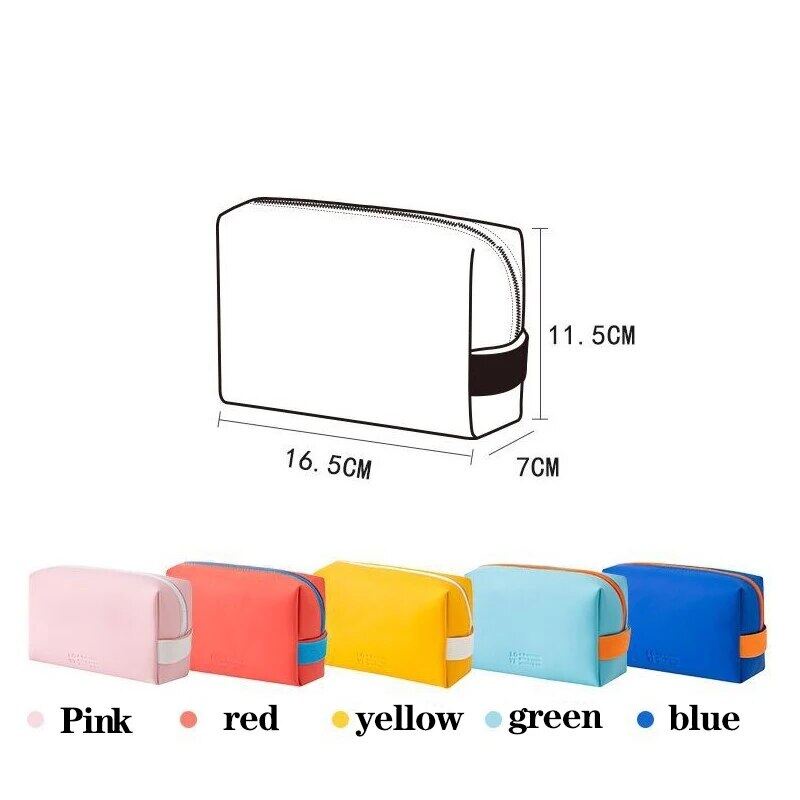 Túi Đựng Mỹ Phẩm Bằng Da PU Màu Kẹo Chống Thấm Nước